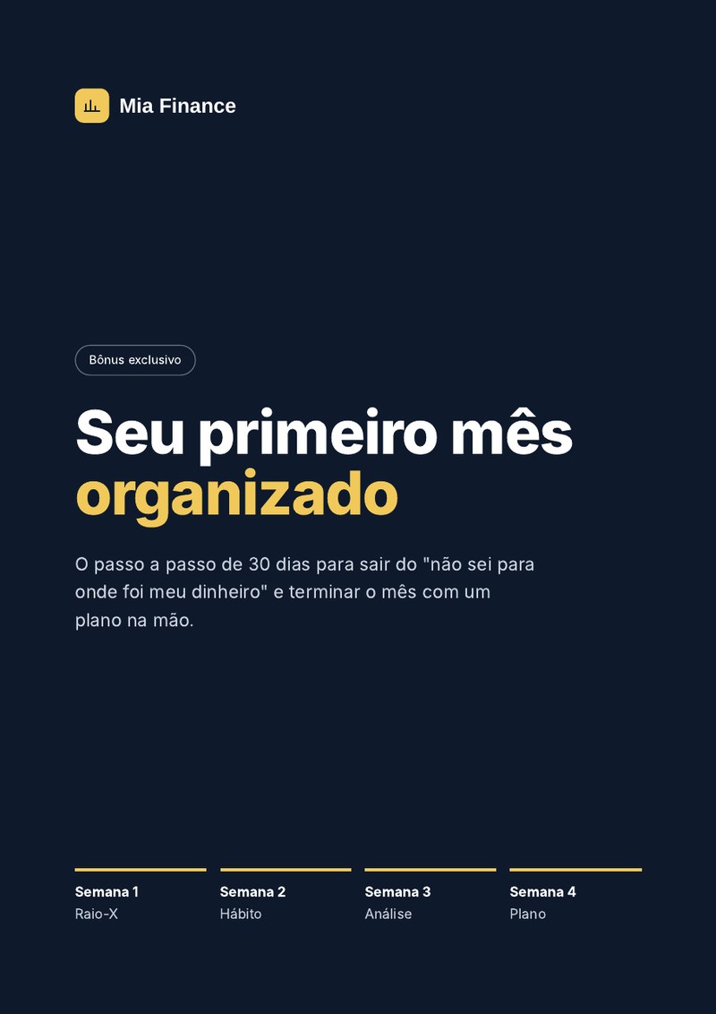 Capa do guia Seu primeiro mês organizado